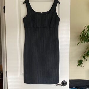 A.P.N.Y. Dark Gray Striped Midi Dress